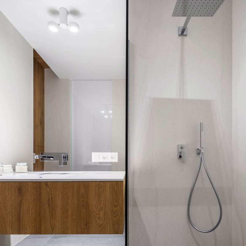 Shower with Decorative Hardware