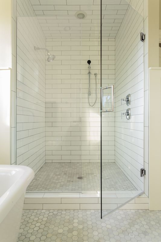 Modern Shower with Custom Tile